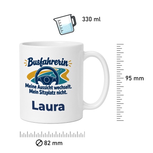 Personalisierte Tasse »Busfahrerin«