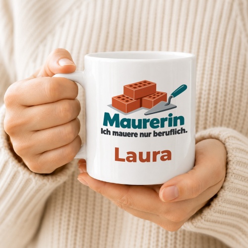 Personalisierte Tasse »Maurerin«