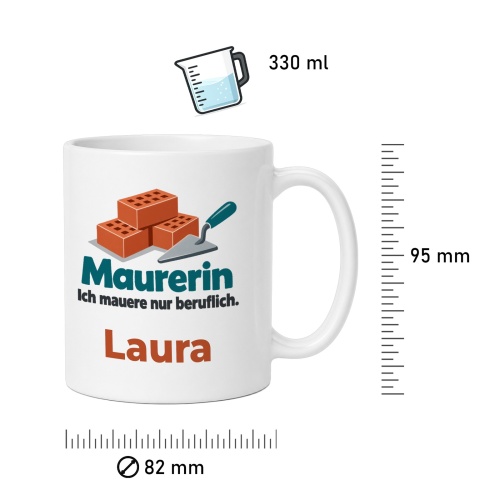 Personalisierte Tasse »Maurerin«
