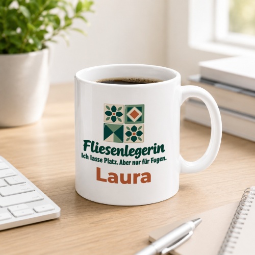 Personalisierte Tasse »Fliesenlegerin«