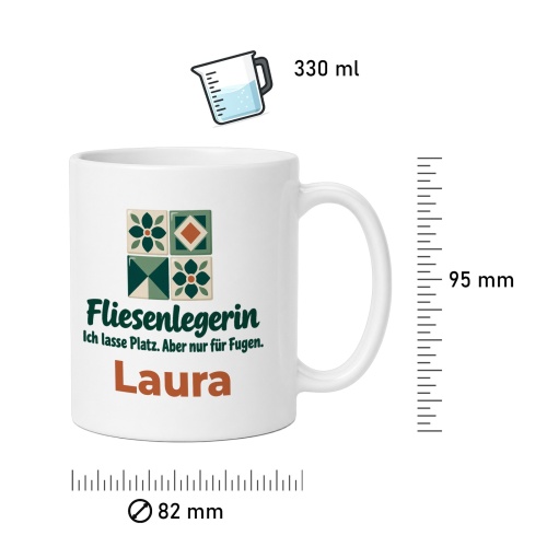 Personalisierte Tasse »Fliesenlegerin«