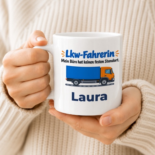 Personalisierte Tasse »Lkw-Fahrerin«