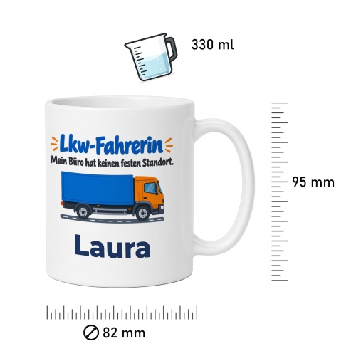 Personalisierte Tasse »Lkw-Fahrerin«