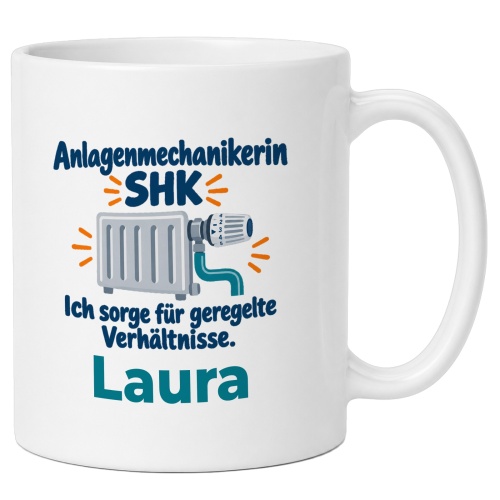 Personalisierte Tasse »Anlagenmechanikerin SHK«
