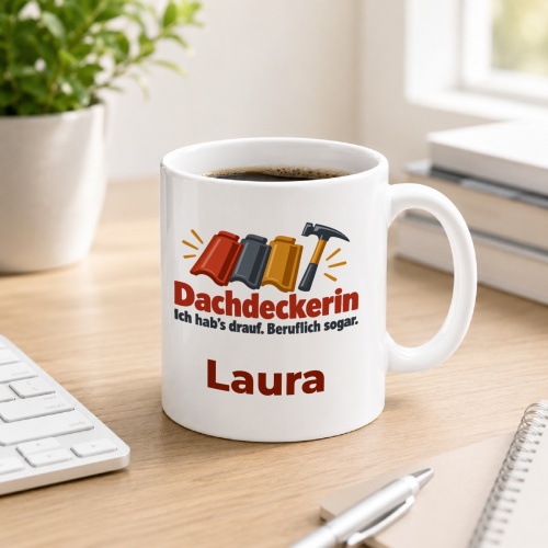 Personalisierte Tasse »Dachdeckerin«