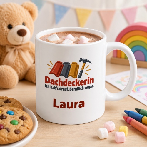 Personalisierte Tasse »Dachdeckerin«