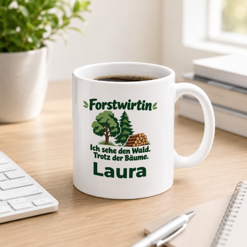 Personalisierte Tasse »Forstwirtin«
