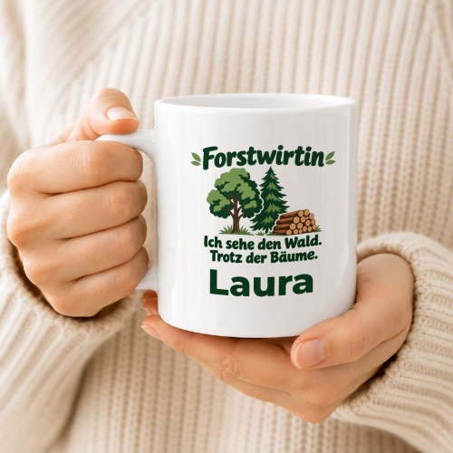 Personalisierte Tasse »Forstwirtin«