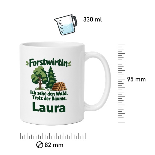 Personalisierte Tasse »Forstwirtin«