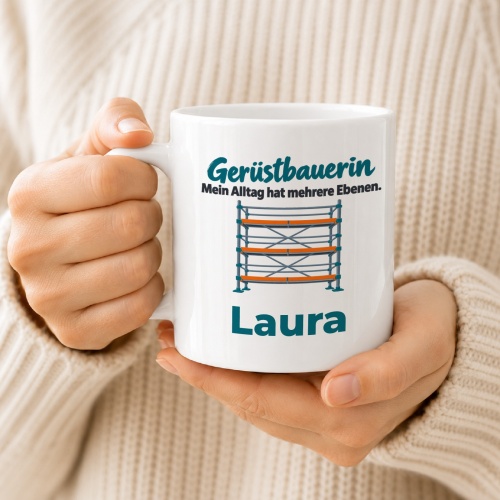 Personalisierte Tasse »Gerüstbauerin«