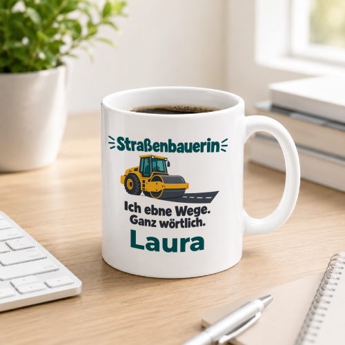 Personalisierte Tasse »Straßenbauerin«