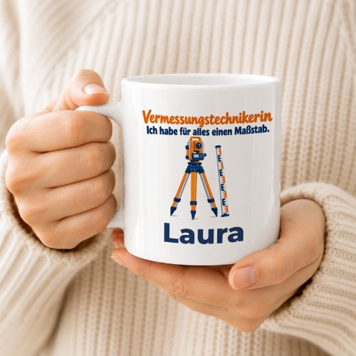 Personalisierte Tasse »Vermessungstechnikerin«