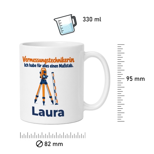 Personalisierte Tasse »Vermessungstechnikerin«