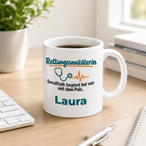 Personalisierte Tasse »Rettungssanitäterin«