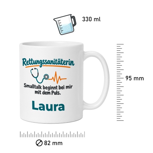 Personalisierte Tasse »Rettungssanitäterin«