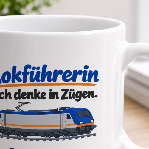 Personalisierte Tasse »Lokführerin«