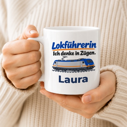 Personalisierte Tasse »Lokführerin«