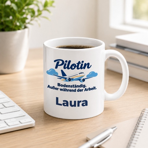 Personalisierte Tasse »Pilotin«