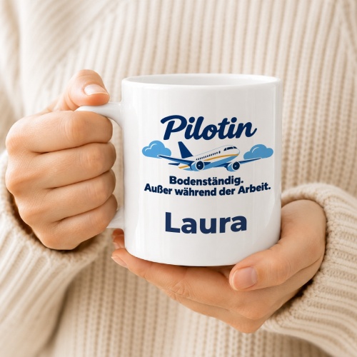 Personalisierte Tasse »Pilotin«