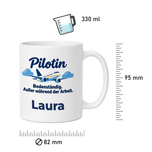 Personalisierte Tasse »Pilotin«