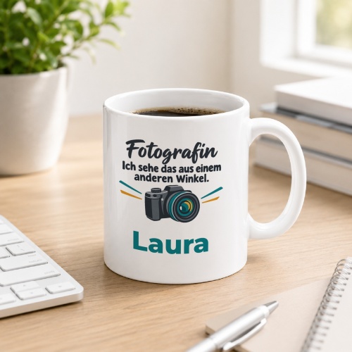 Personalisierte Tasse »Fotografin«
