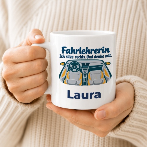 Personalisierte Tasse »Fahrlehrerin«