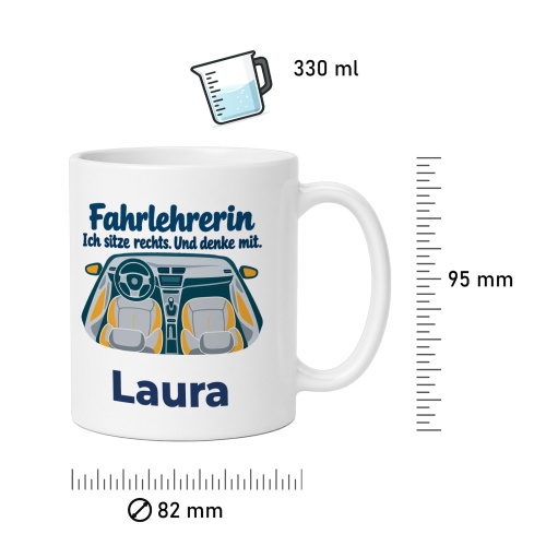 Personalisierte Tasse »Fahrlehrerin«