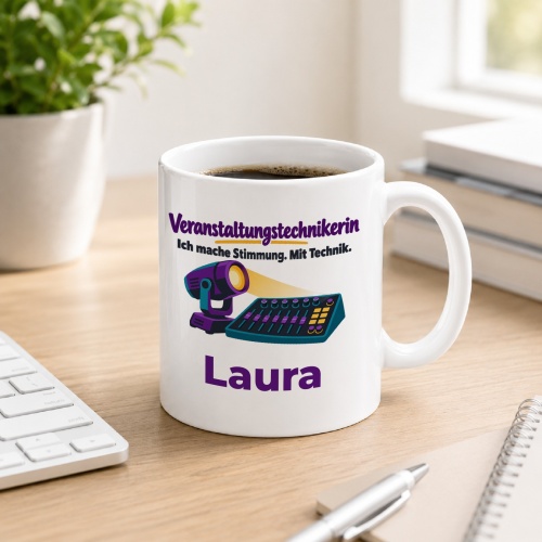 Personalisierte Tasse »Veranstaltungstechnikerin«
