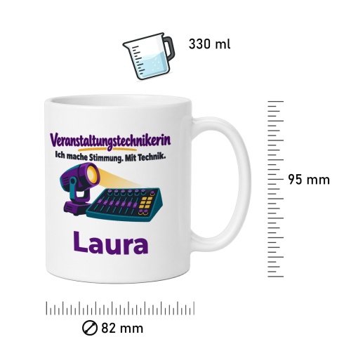 Personalisierte Tasse »Veranstaltungstechnikerin«