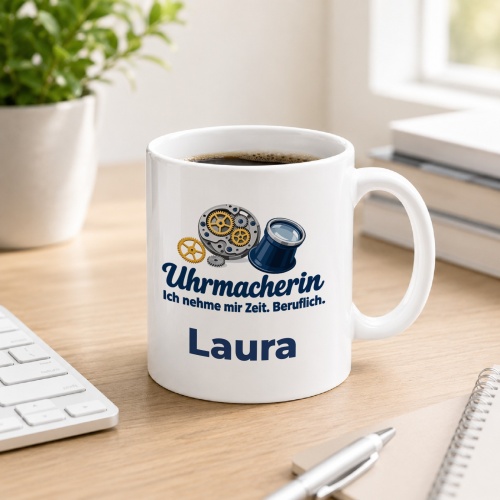 Personalisierte Tasse »Uhrmacherin«