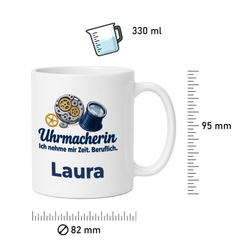 Personalisierte Tasse »Uhrmacherin«