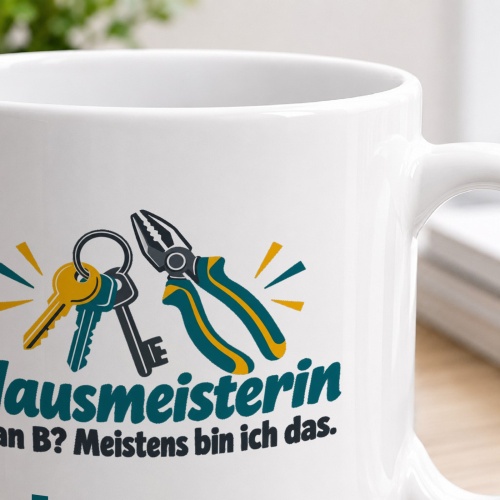 Personalisierte Tasse »Hausmeisterin«
