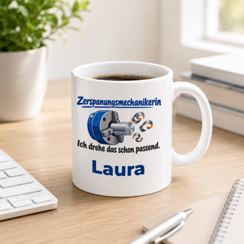 Personalisierte Tasse »Zerspanungsmechanikerin«