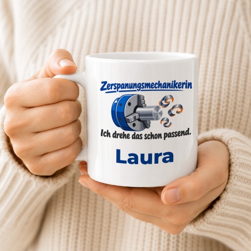 Personalisierte Tasse »Zerspanungsmechanikerin«