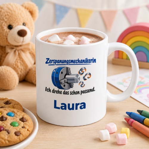 Personalisierte Tasse »Zerspanungsmechanikerin«