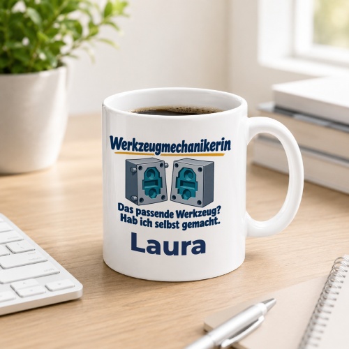 Personalisierte Tasse »Werkzeugmechanikerin«
