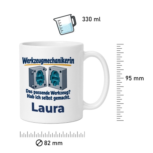 Personalisierte Tasse »Werkzeugmechanikerin«