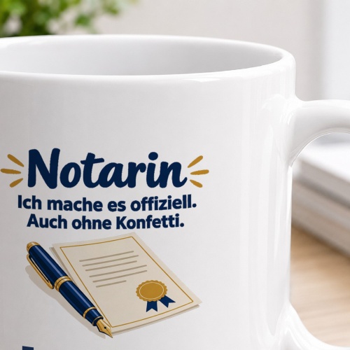 Personalisierte Tasse »Notarin«