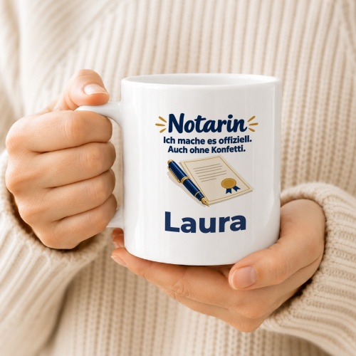 Personalisierte Tasse »Notarin«