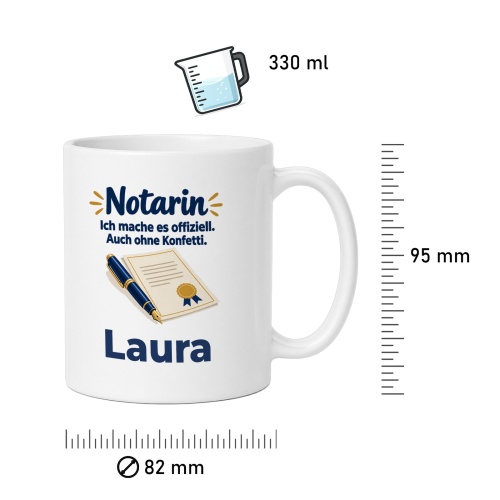 Personalisierte Tasse »Notarin«
