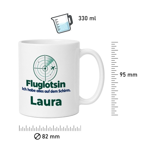 Personalisierte Tasse »Fluglotsin«