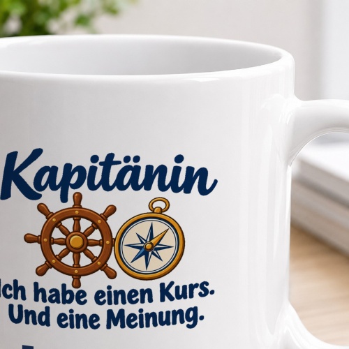 Personalisierte Tasse »Kapitänin«