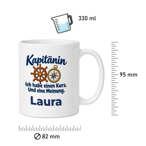 Personalisierte Tasse »Kapitänin«