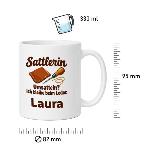 Personalisierte Tasse »Sattlerin«