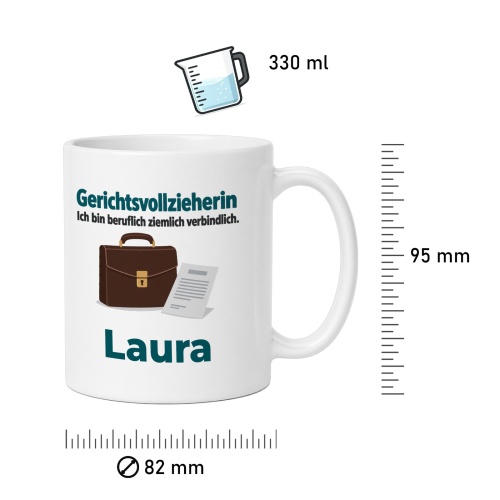 Personalisierte Tasse »Gerichtsvollzieherin«