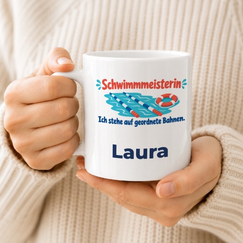 Personalisierte Tasse »Schwimmmeisterin«