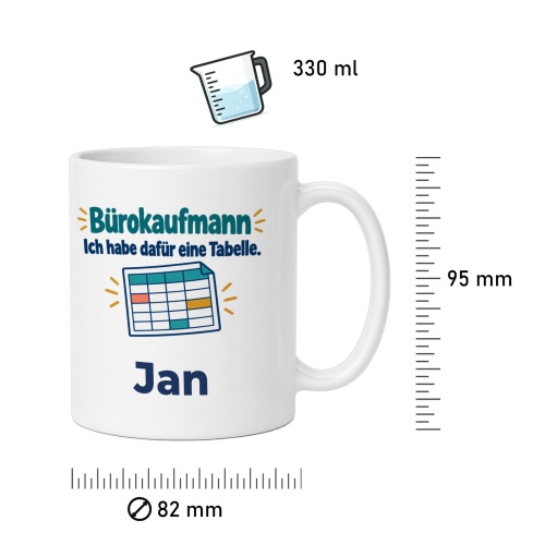 Personalisierte Tasse »Bürokaufmann«