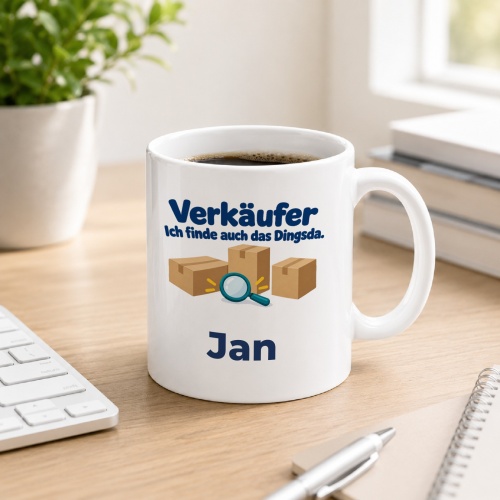 Personalisierte Tasse »Verkäufer«