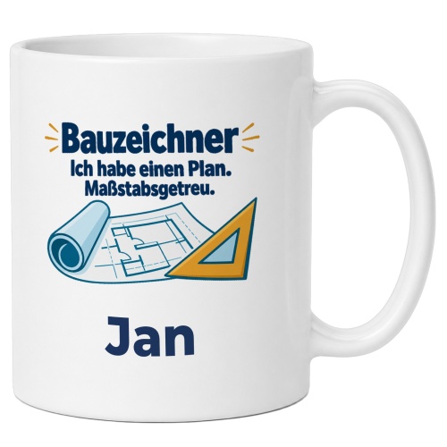 Personalisierte Tasse »Bauzeichner«