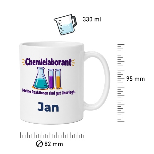 Personalisierte Tasse »Chemielaborant«
